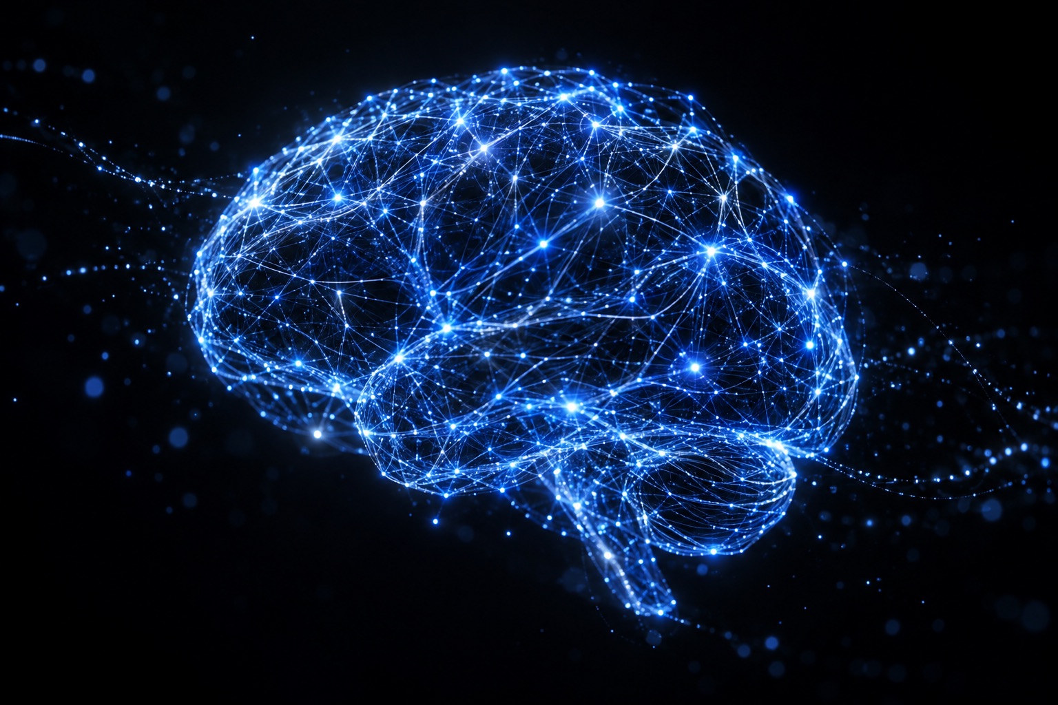 AI（人工知能）のニューラルネットワークをイメージしたビジュアル
